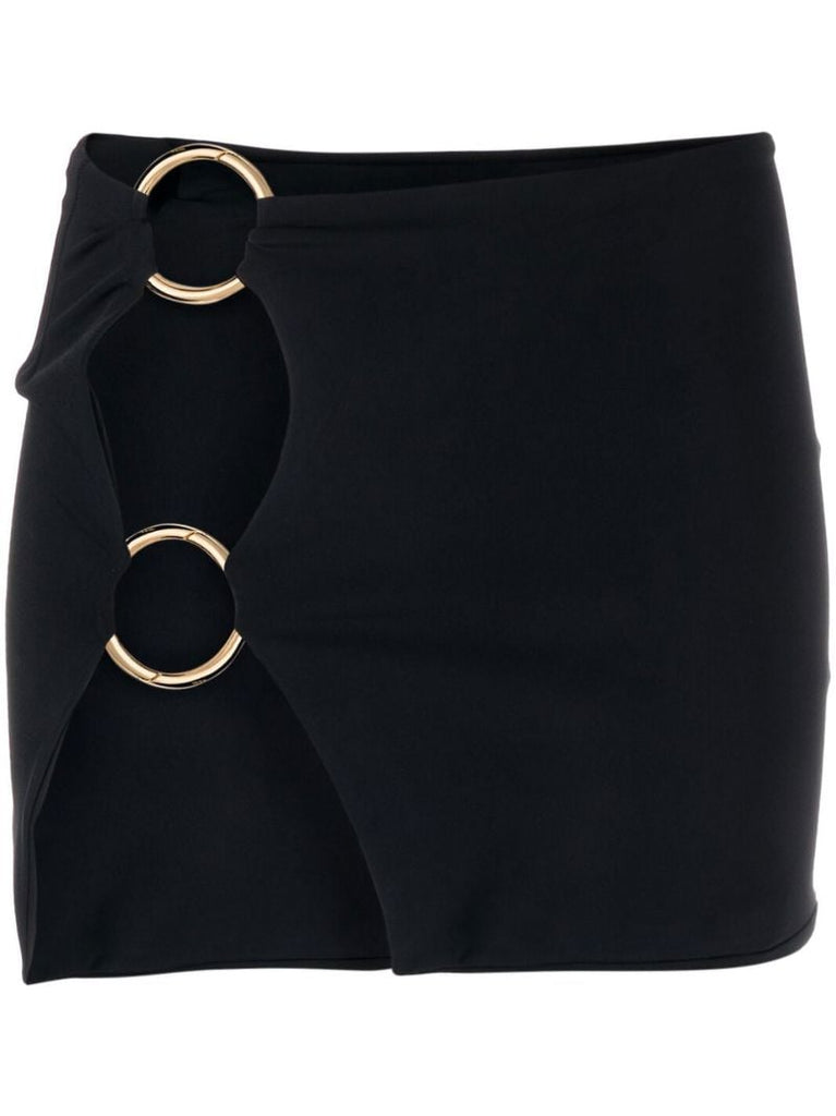 Black Double Ring Mini Skirt