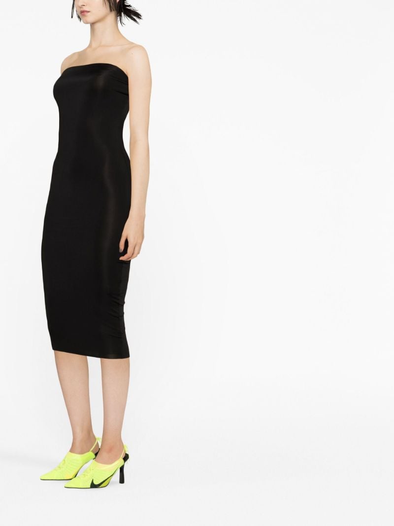 Black Strapless Midi Dress
