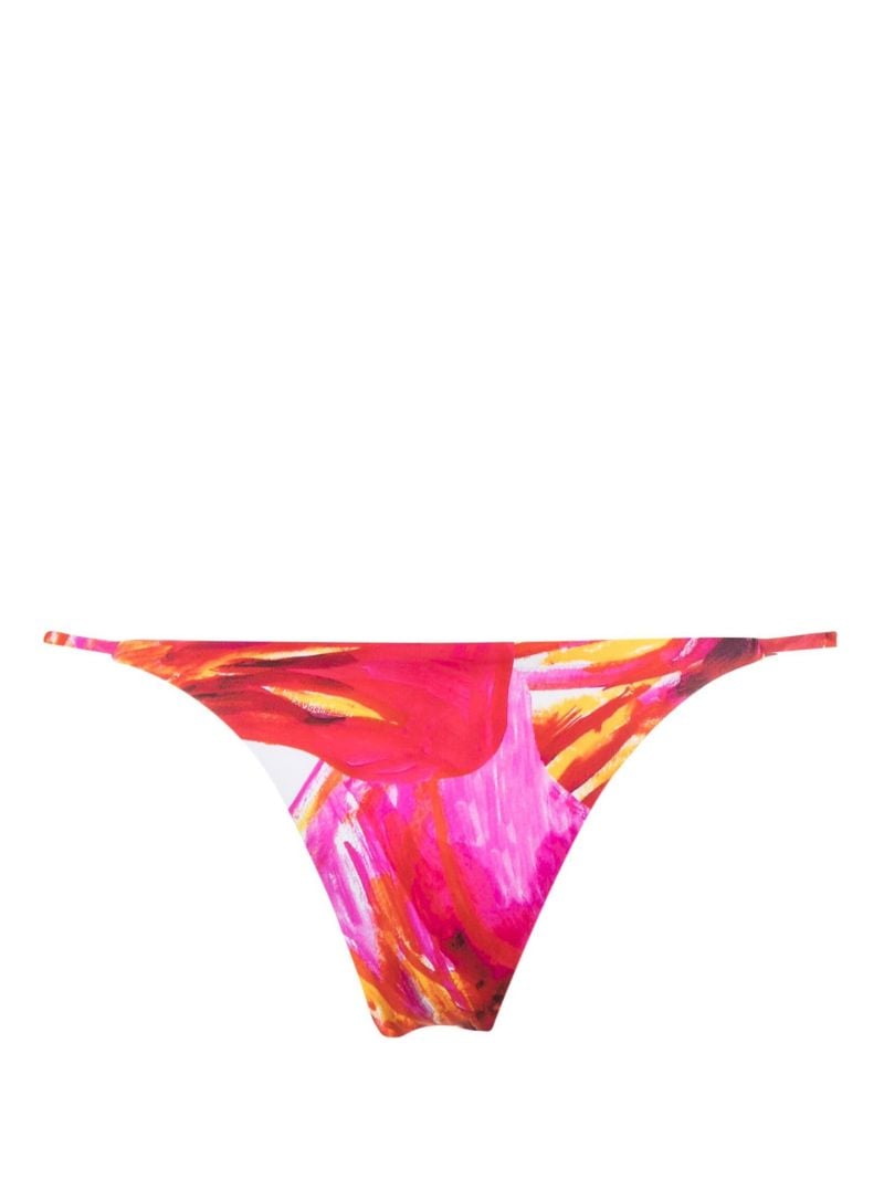 Pink Mini Ring Floral Print Bikini Bottoms