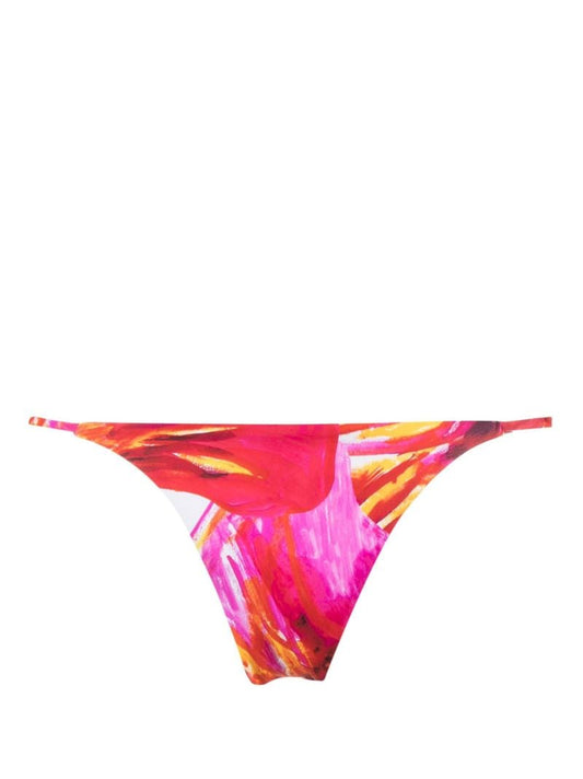 Pink Mini Ring Floral Print Bikini Bottoms