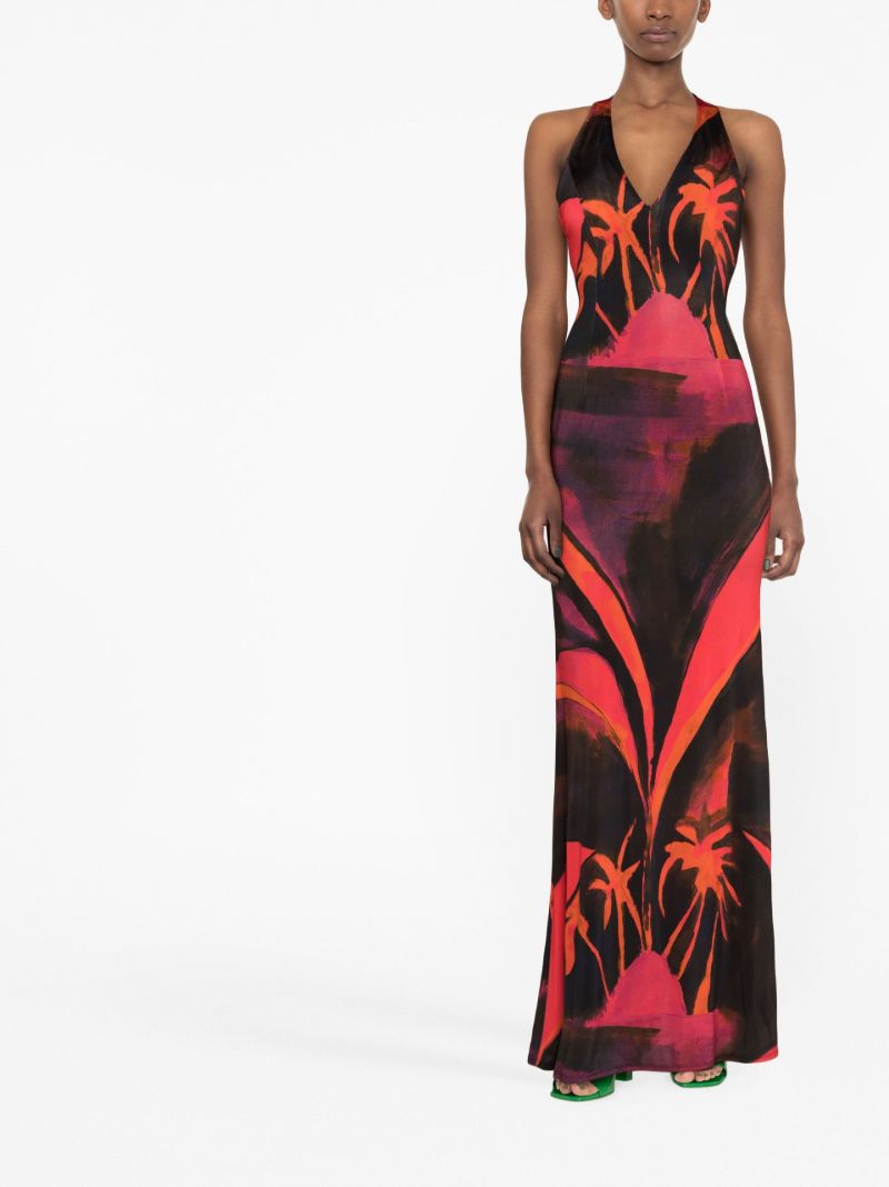 Red High Sea Printed Maxi Dress
