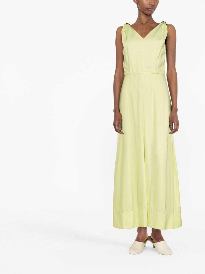 Yellow V-neck Sleeveless Dress