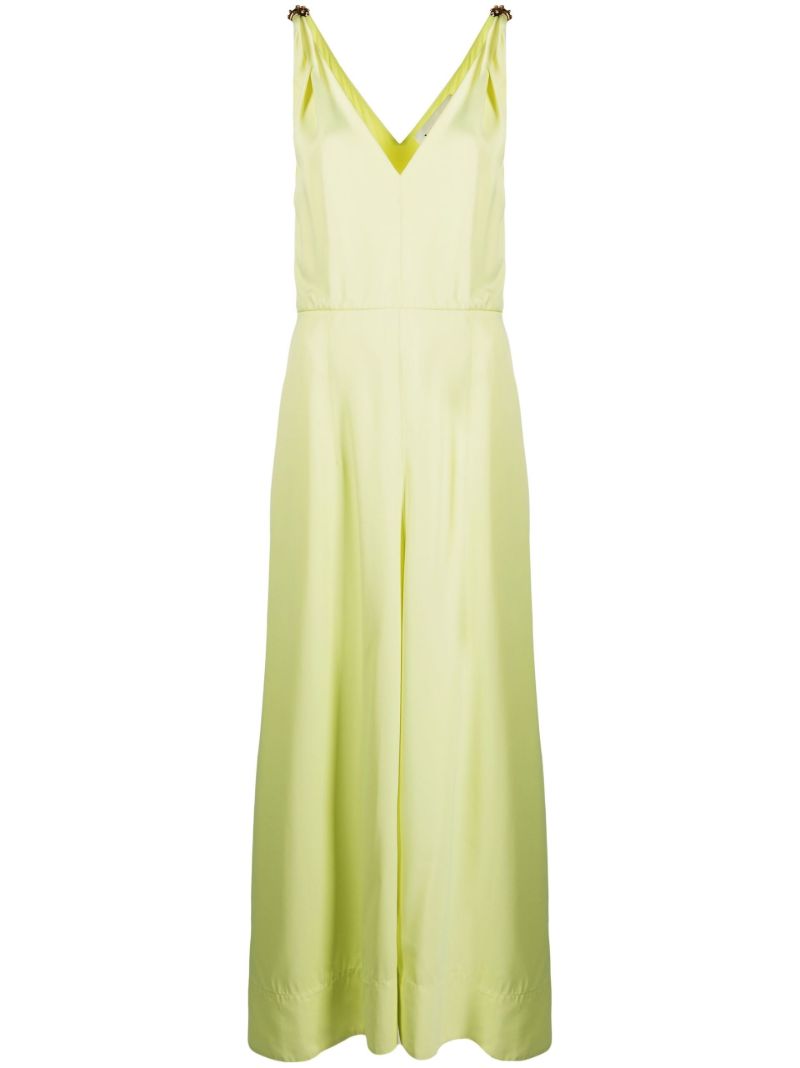 Yellow V-neck Sleeveless Dress