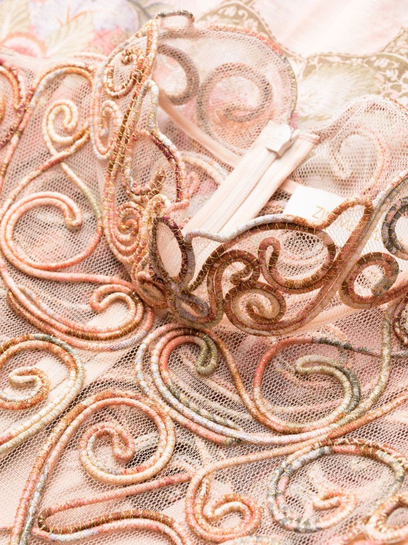 Orange Kaleidoscope Swirl Yoke Printed Dress
