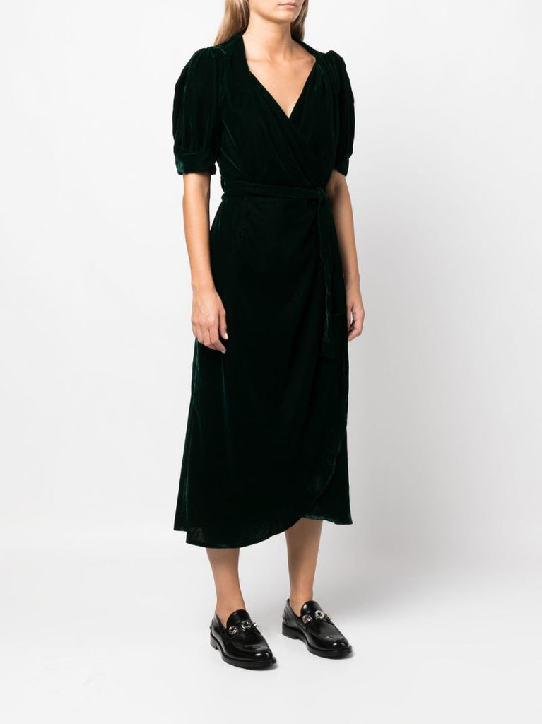 Green Velvet Midi Dress