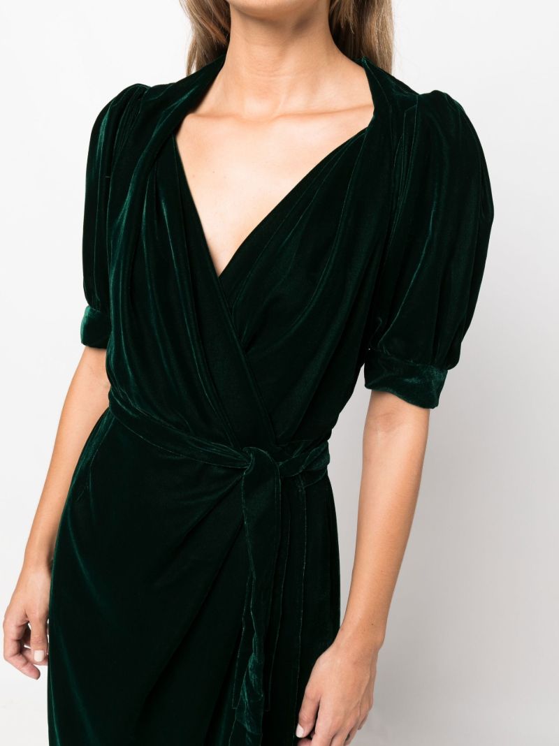 Green Velvet Midi Dress