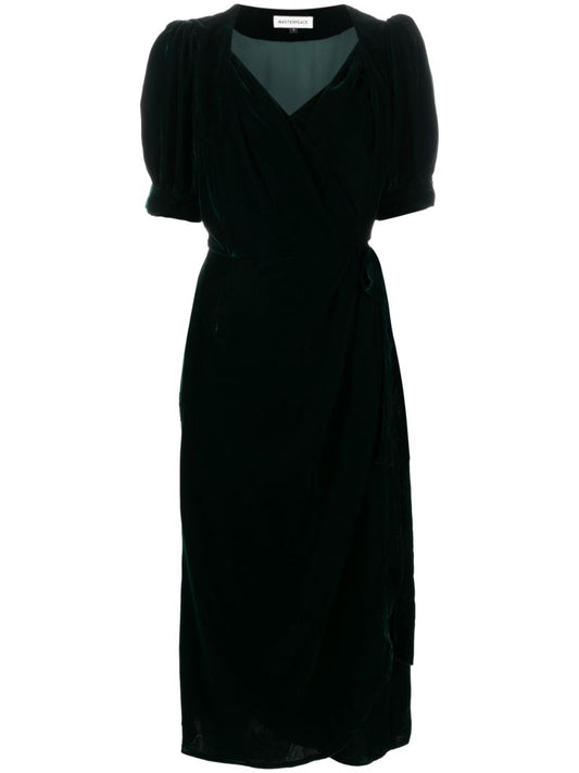 Green Velvet Midi Dress