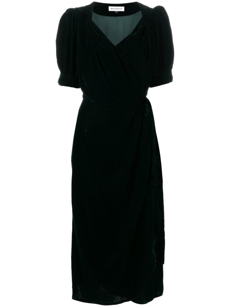 Green Velvet Midi Dress