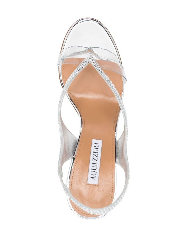 Silver Izzy 105 Crystal Slingback Sandals