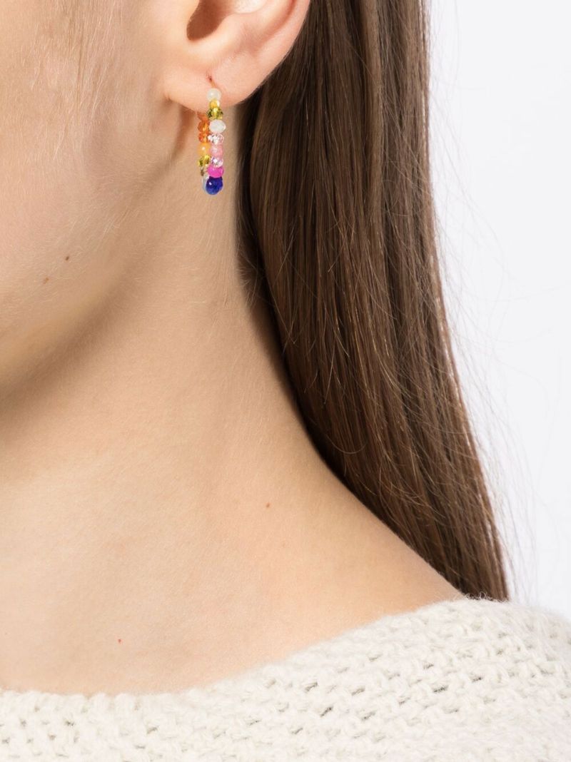 Gold Plated Gili Beaded Hoop Earrings