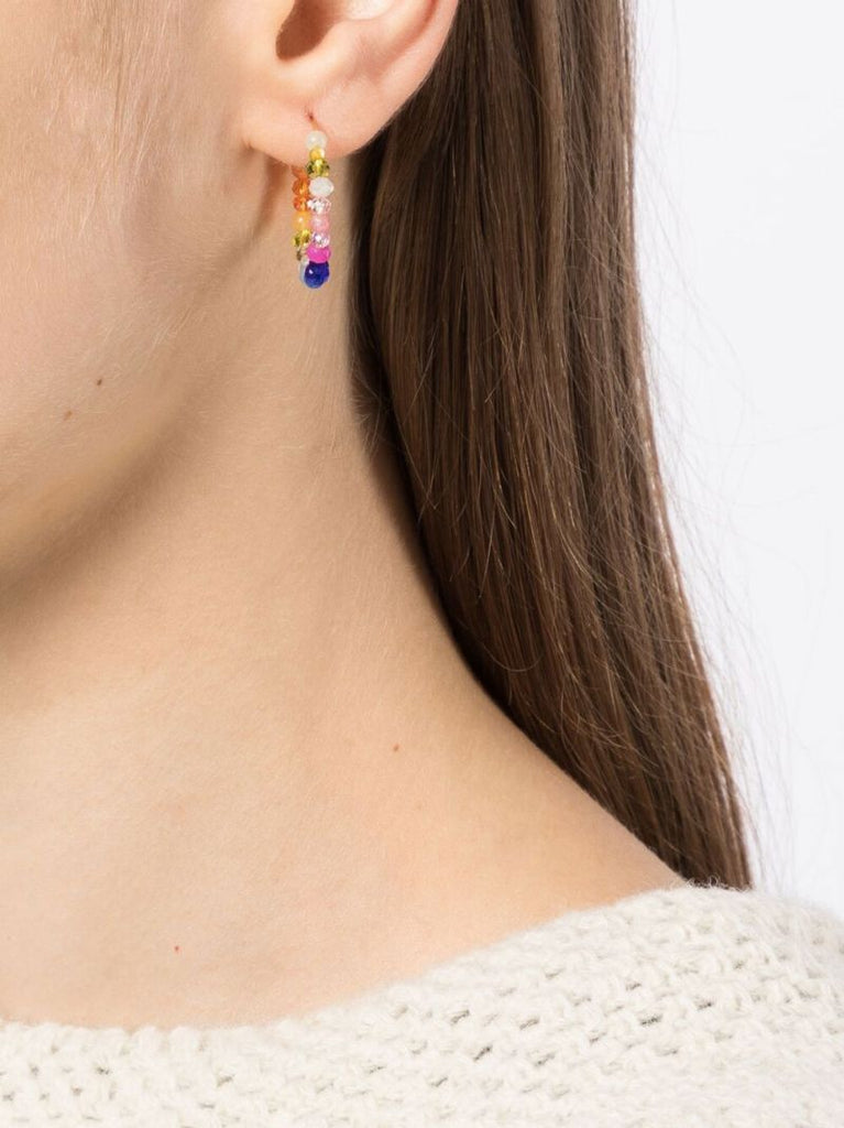 Gold Plated Gili Beaded Hoop Earrings