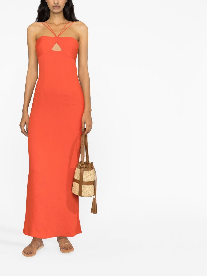 Orange Gianna Halterneck Maxi Dress