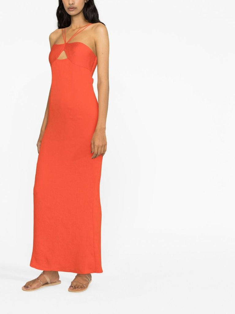 Orange Gianna Halterneck Maxi Dress