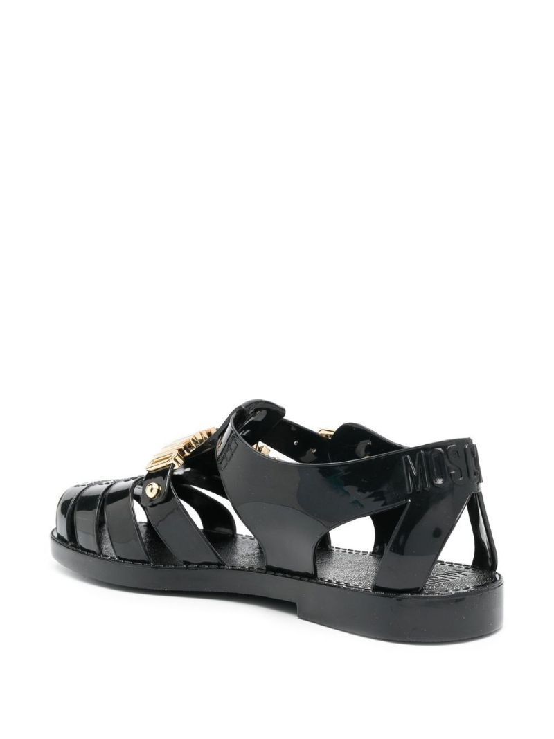 Black Logo Caged Pumps
