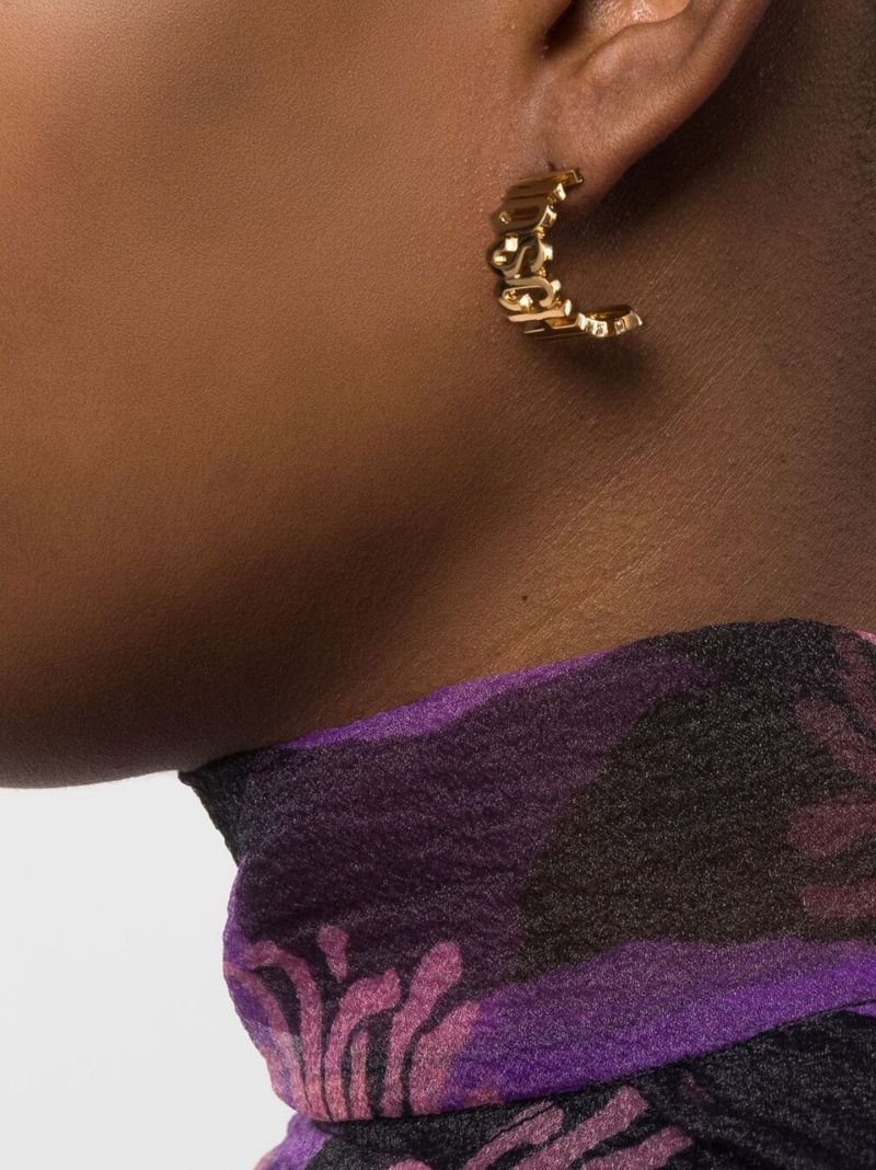 Gold-tone Logo Hoop Earrings