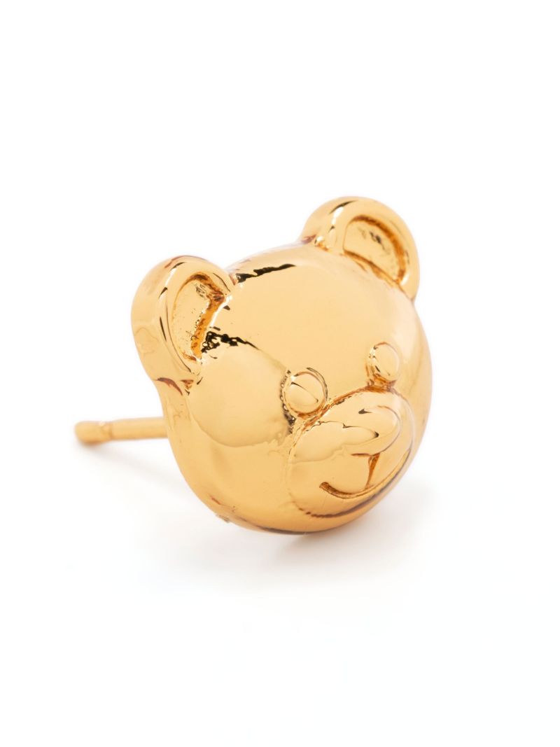 Gold-tone Teddy Bear Stud Earrings
