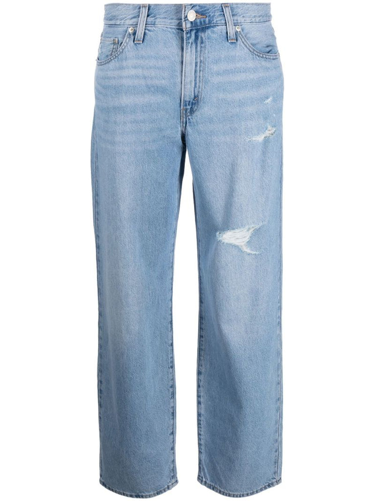 Blue Baggy Dad Straight-leg Jeans