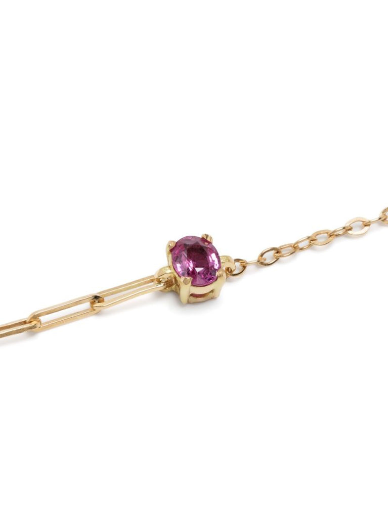 18k Yellow Gold Solitaire Ruby Chain Bracelet