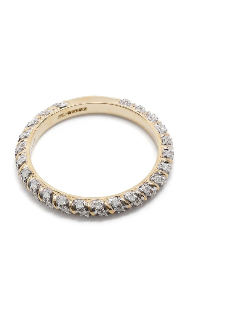 9k Yellow Gold Mini Torsade Diamond Ring