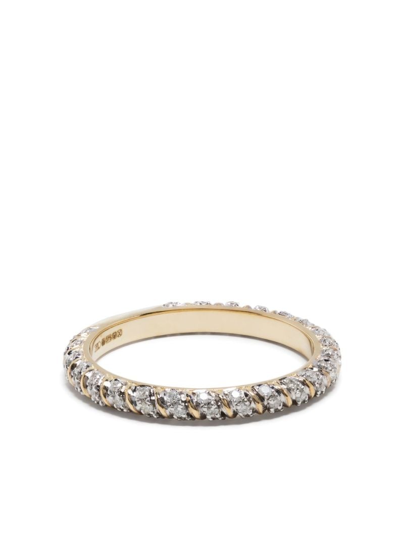 9k Yellow Gold Mini Torsade Diamond Ring