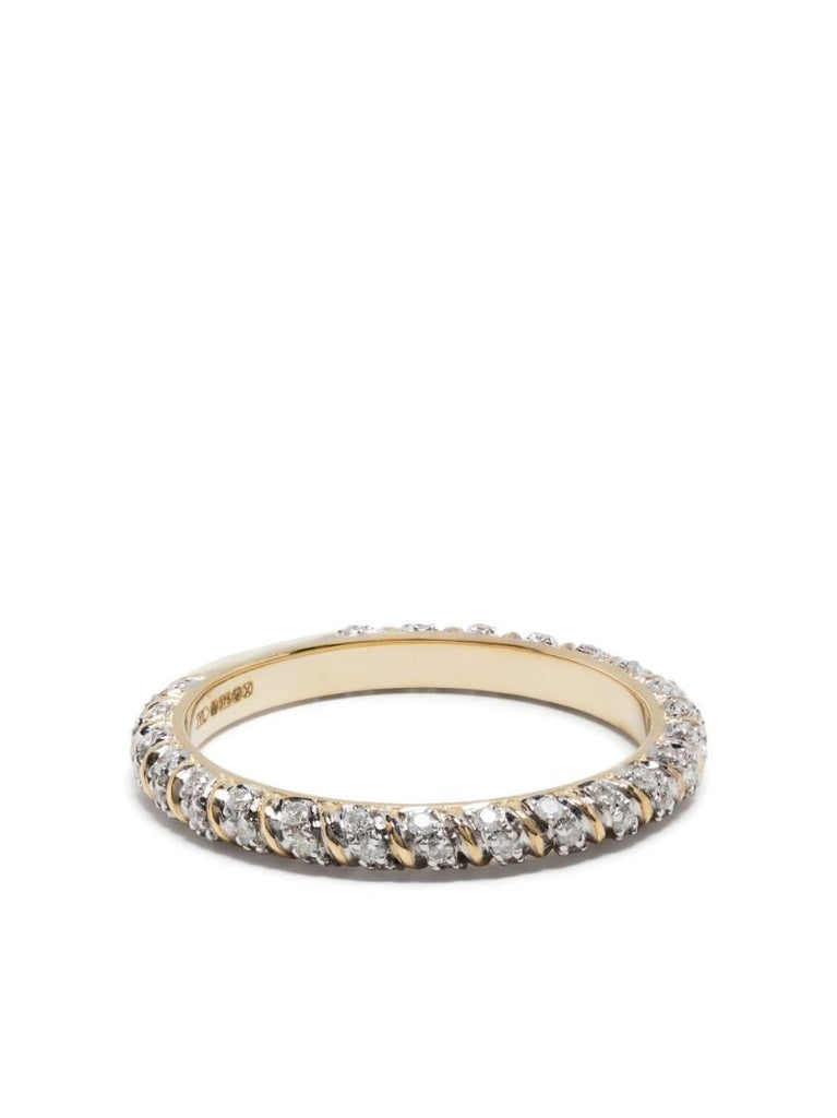 9k Yellow Gold Mini Torsade Diamond Ring