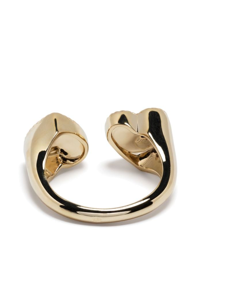 9k Yellow Gold Toi & Moi Coeur Malachite Diamond Ring