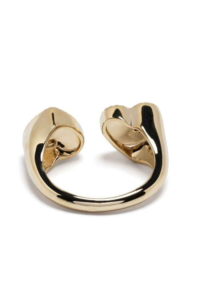 9k Yellow Gold Toi & Moi Coeur Malachite Diamond Ring