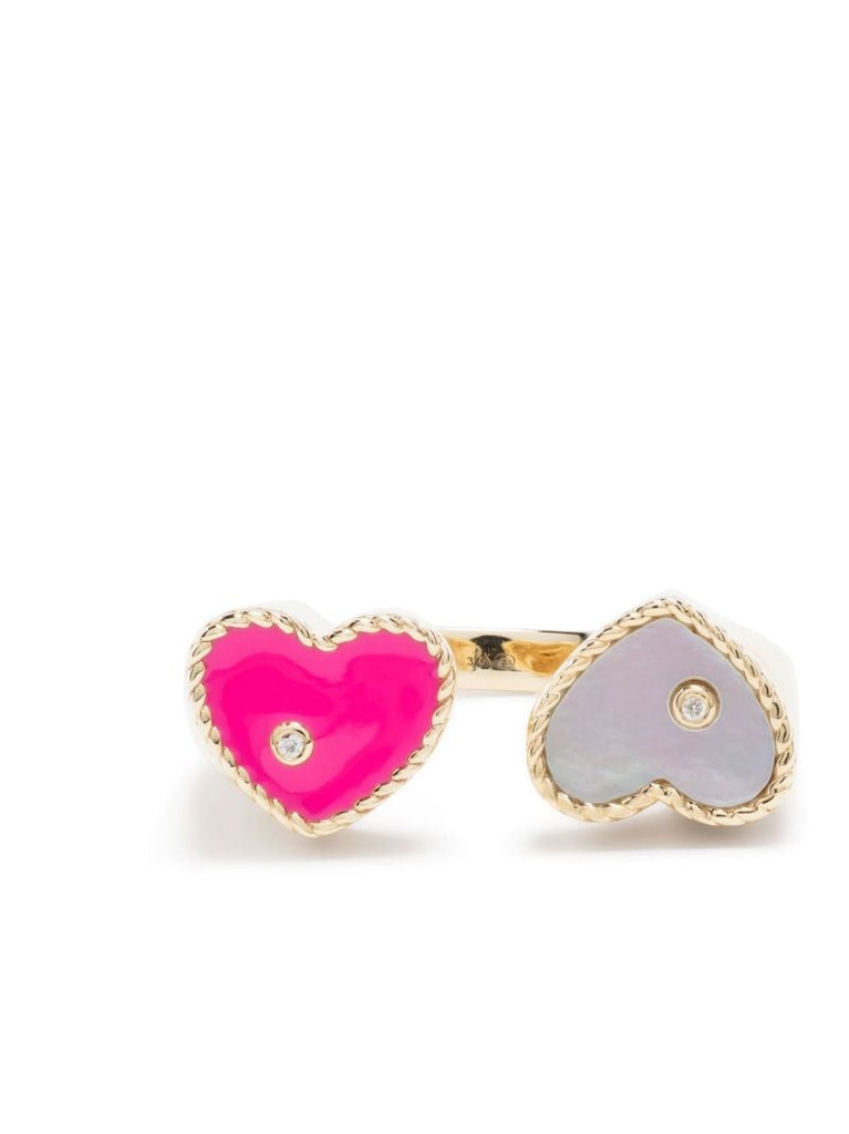 9k Yellow Gold Toi & Moi Coeur Diamond Ring