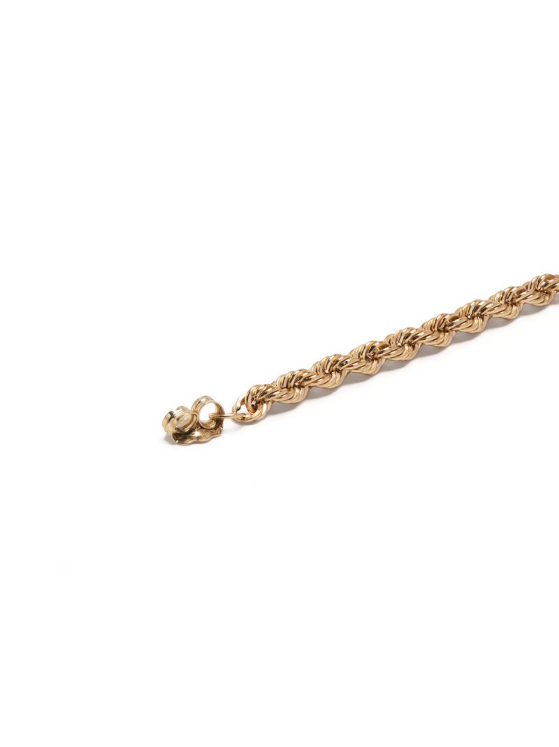 14k Yellow Gold Rope Chain Diamond Earrings