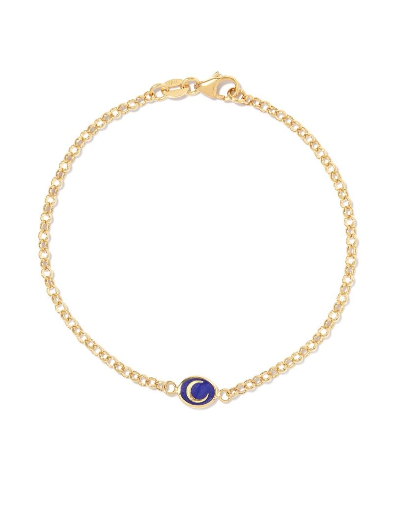 18k Yellow Gold Crescent Moon Charm Bracelet