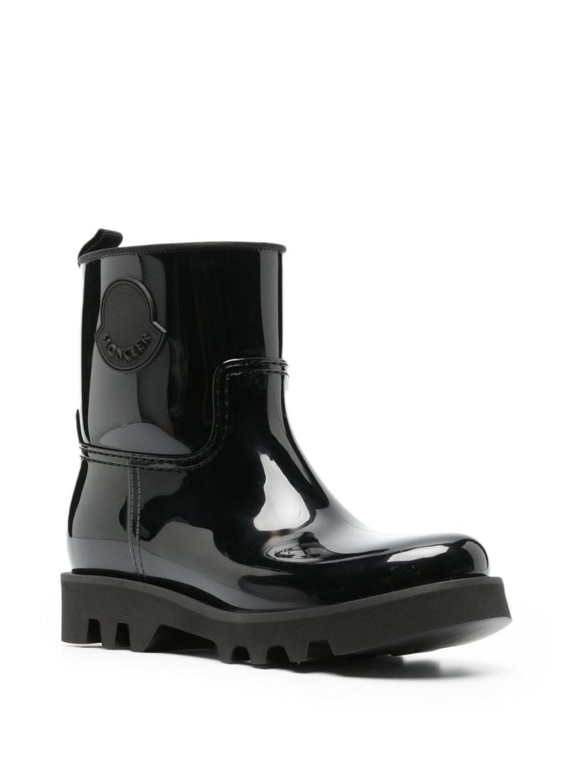 Black Ginette Rubber Ankle Boots