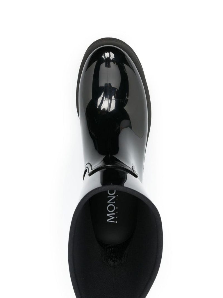 Black Ginette Rubber Ankle Boots