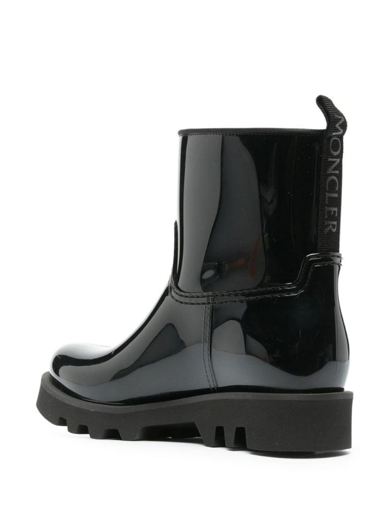 Black Ginette Rubber Ankle Boots
