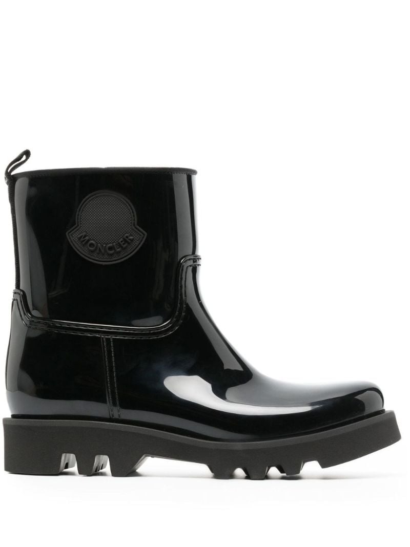 Black Ginette Rubber Ankle Boots