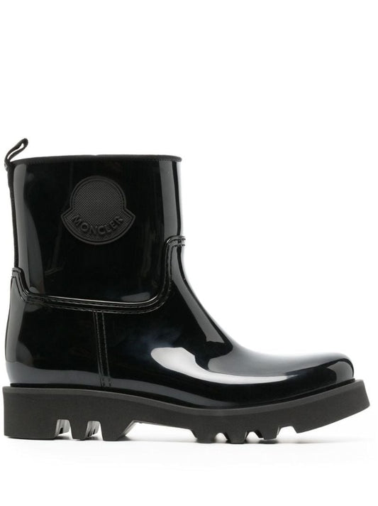 Black Ginette Rubber Ankle Boots