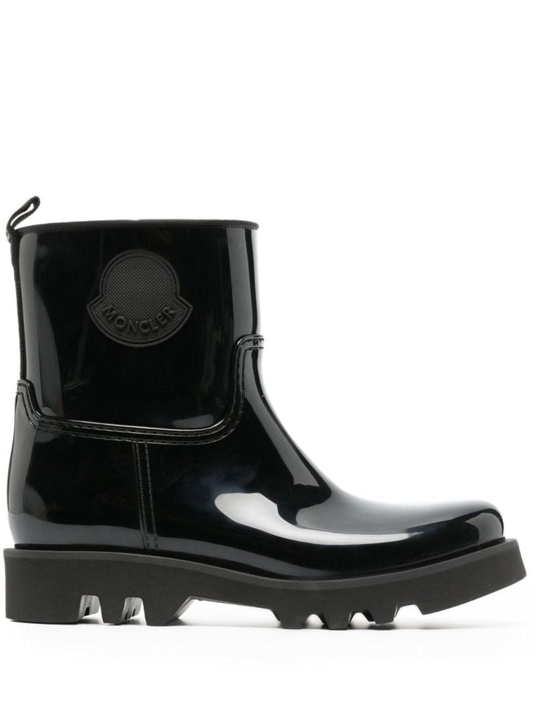 Black Ginette Rubber Ankle Boots