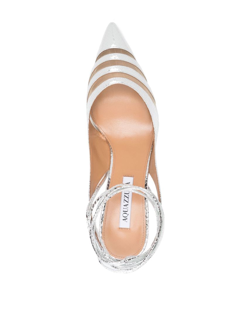Silver Unfaithful 85 Mock Croc Leather Pumps
