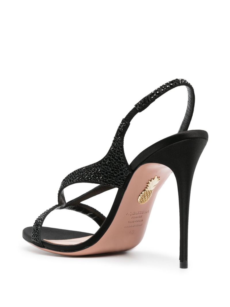 Black Izzy 105 Crystal Satin Sandals