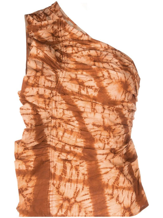 Red Senta One-shoulder Top