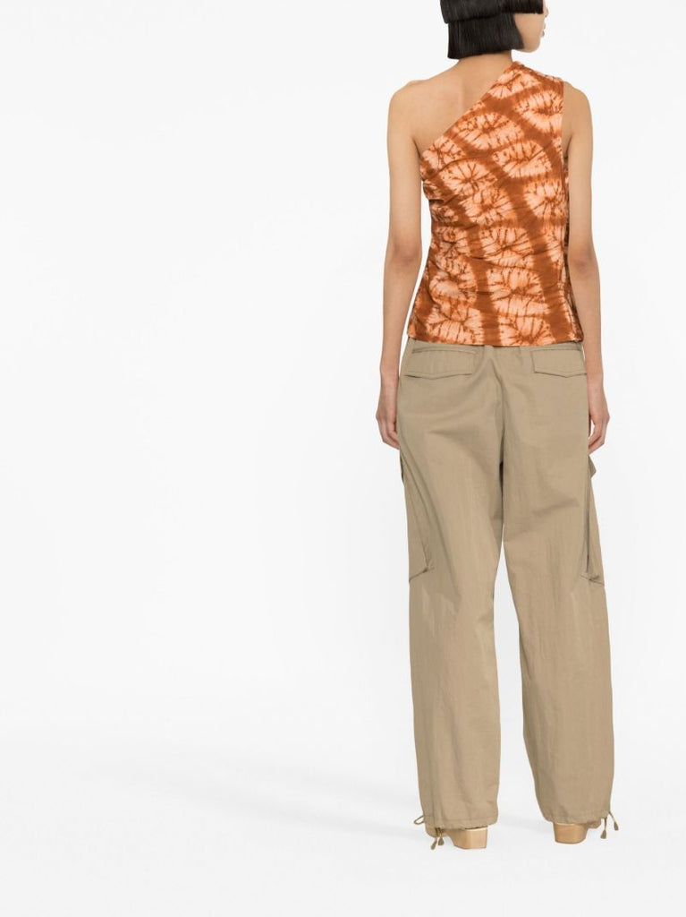 Red Senta One-shoulder Top