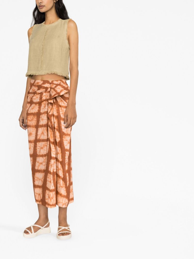 Orange Ember Sarong Midi Skirt