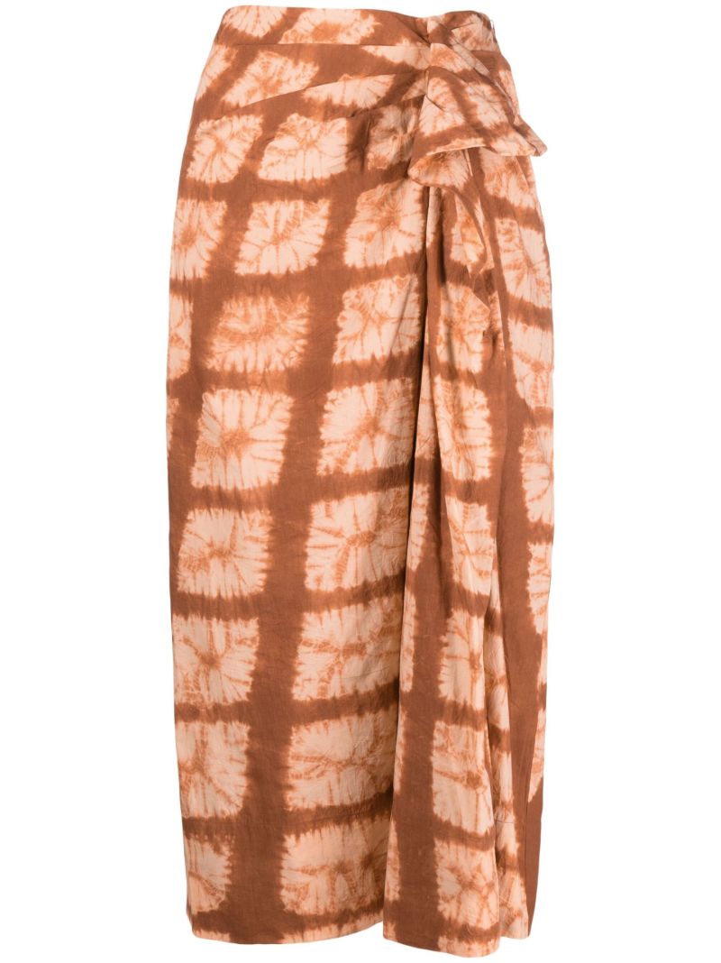 Orange Ember Sarong Midi Skirt