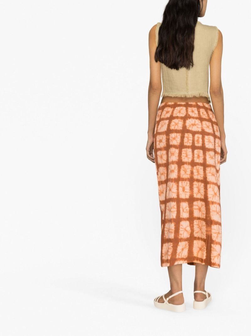 Orange Ember Sarong Midi Skirt