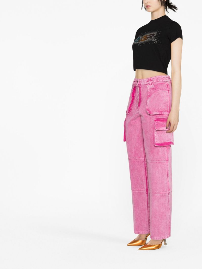 Pink Straight-leg Cargo Jeans