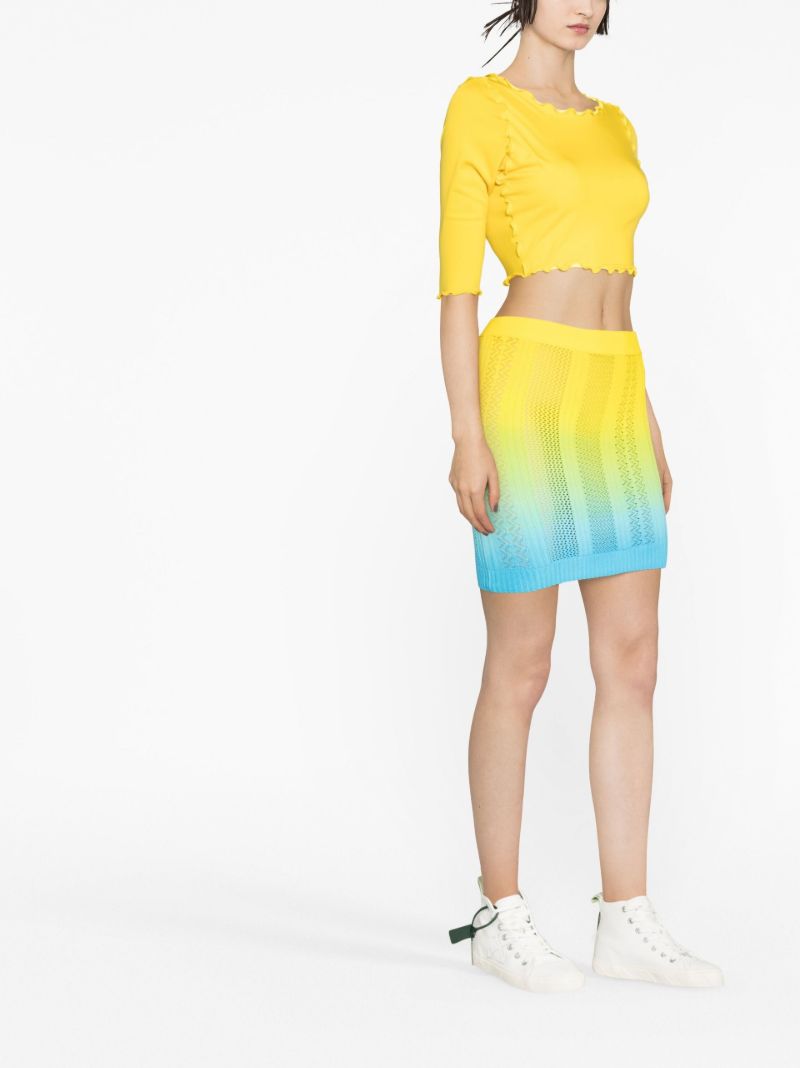 Blue OmbrÃ_x0083_Â© Knitted Mini Skirt