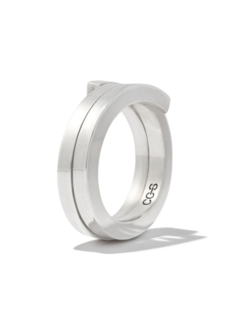 Sterling Silver Square Wire Floating Pearl Ring