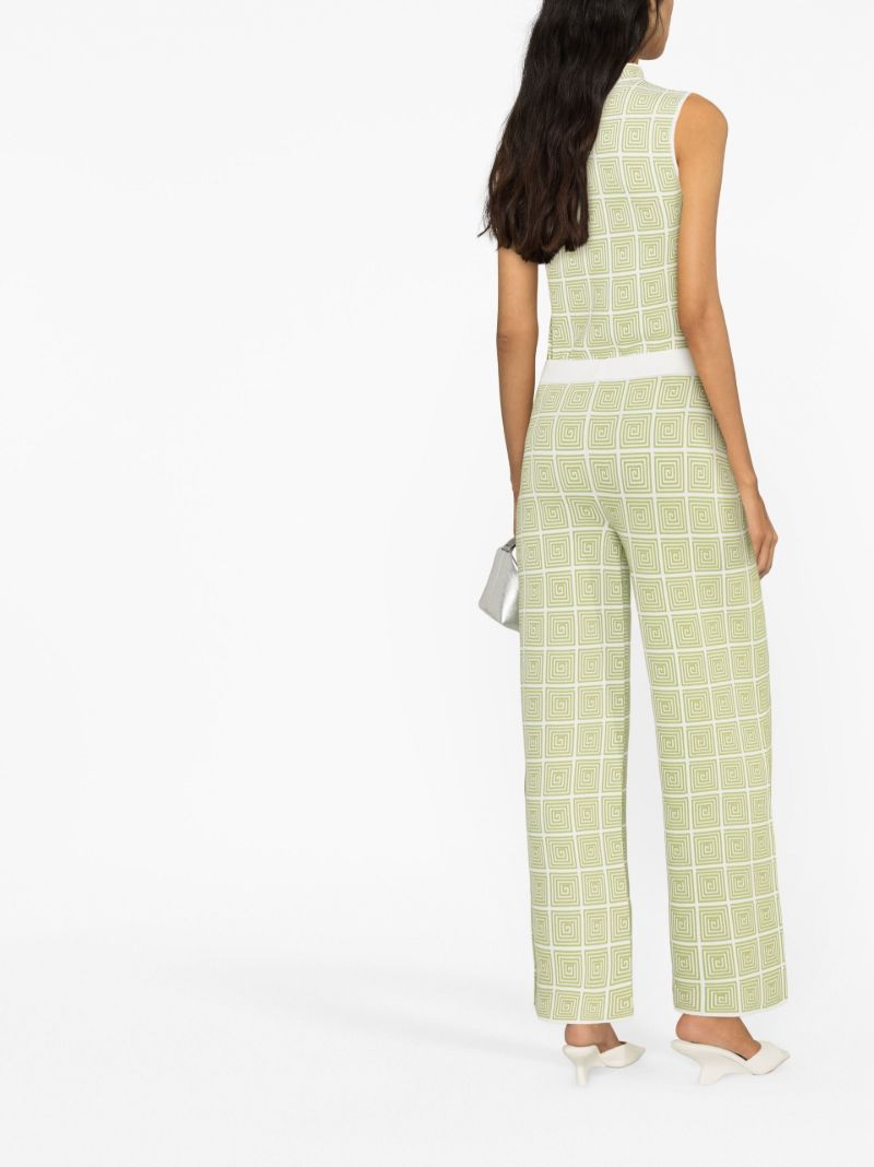 White Avalanche Wide-leg Knitted Trousers