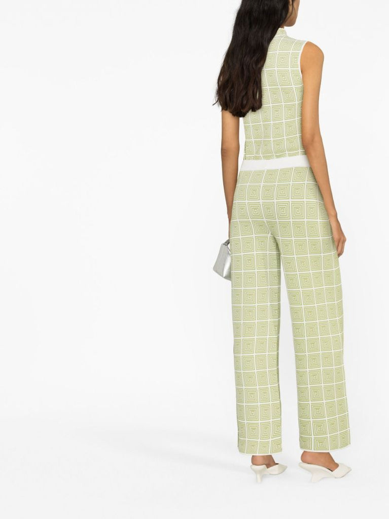 White Avalanche Wide-leg Knitted Trousers