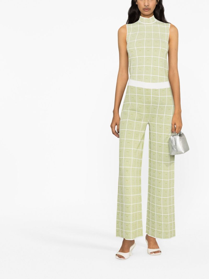 White Avalanche Wide-leg Knitted Trousers