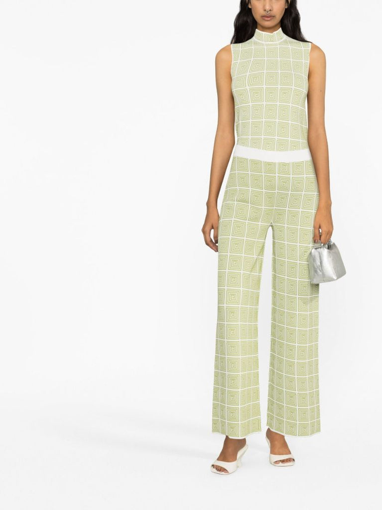 White Avalanche Wide-leg Knitted Trousers